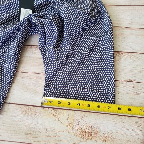 Bugatchi Short Sleeve Button Front Shirt Men's Size Medium Navy Blue Red White - Picture 10 of 15